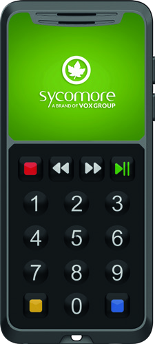 A-Guide avec logo et écran aux couleurs de Sycomore
